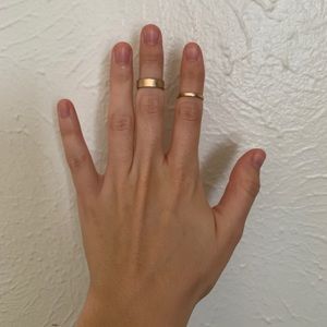 💍 Gold Band Stacking Fingertip Rings (set of 2)